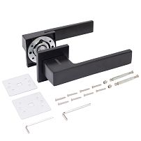 АЛЛЮР АРТ "РИНГО" BL+L7050S BL+BK-S2 BL (83150/S7050) матовый черный Комплект ручка и защ с фикс (20