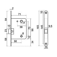 АЛЛЮР АРТ L7050PR BL матовый черный пластик овал.планка18мм без ручек с фиксатором Защёлка (40)