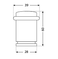СТАНДАРТ 588А-1 BN черный ЕВРОПАКЕТ ограничитель дверной цилиндр (160,40)