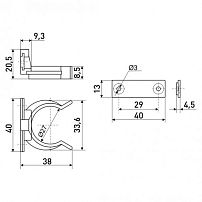 Soller клипса+подклипсник для опоры 95-130 черная (500,100,20!!!) 