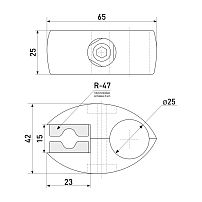 Soller R-7 + R-47 крепеж одинарный с пластик.вкладышем d-25  (150)