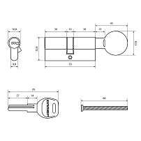 АЛЛЮР HD FG 70-5К BLACK (35x35G) черный перф.кл/верт БЛИСТЕР Цилиндровый механизм (60,50,10)
