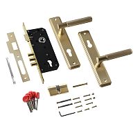 БУЛАТ ЗВ4-3.02.06 ФЕРОНА итал.матовое золото 5 перф.кл. Замок врезной с/руч (12)