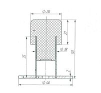 Зенит упор дверной УД-01 матовый черный (150,10) Зенит упор дверной УД-01 матовый черный (150,10)