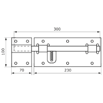 Засов Домарт гаражный с проушиной 300мм черный d-16мм (5)