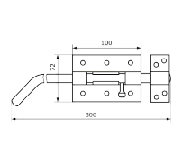 Засов Домарт гаражный ЗГ-300 б/п d-13мм (10)