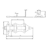 Засов Киров Секрет ЗД-14 а/бронза с/проушиной (25)