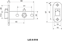 АЛЛЮР АРТ L45-8-R18 SN мат.никель овал.торц.планка18мм б/ручек Защёлка (100)
