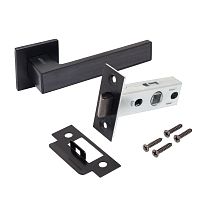 АЛЛЮР АРТ  "ЛАНА" BL/BL+L45-8 BL (86150/S45) матовый черный Комплект ручка и защелка (20)