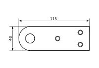 Домарт Проушина усиленная прямая 120*40 (толщ. 5мм) черный d 15мм (50) 