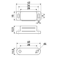 StahlBuro L-42 h-12,5 белый (4шт.) Магнит мебельный (160,10) StahlBuro L-42 h-12,5 белый (4шт.) Магнит мебельный (160,10)