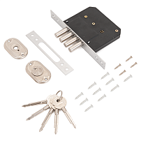 СТАНДАРТ 189-4MF-5К CP хром крест.ключ Замок врезной б/руч (30)