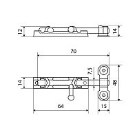Кунгур ЗТ1 Ц.Д. полимер [ЗДН] L= 60мм Шпингалет Упакованный (150)