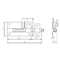 Засов Киров Секрет ЗД-12 а/бронза с/проушиной (25) Засов Киров Секрет ЗД-12 а/бронза с/проушиной (25)
