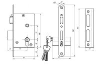 Д-град Зенит ЗВ4-3.05 бриллиант м/о 55 Замок врезной с/руч (15)