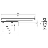 БУЛАТ Доводчик дверной PROFI (ПРОФИ) ДД 802/5 BH-B (25-120 кг) черный со скольз.тяг, морозостойкий