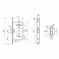 АЛЛЮР АРТ 5300-P-WC MSG итал. матовое золото с фиксатором Защёлка (40)