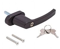 Ручка с ключом + кнопка  д/пласт.окон SWH 37.1(02) 8019 корич. (WH008) (80,4) (50,10)