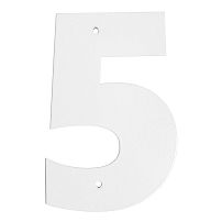 Цифра дверная Пермь "5" белая 140 мм 