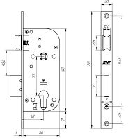 Д-град Зенит ЗВ7-70 мат.черный без ручек, без ц/механизма Корпус замка (20) 
