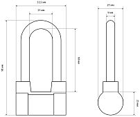 СТАНДАРТ AL-660L d9,5мм ЕВРОПАКЕТ Замок навесной (120,30,15)