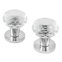 АЛЛЮР "OXFORD" (ОКСФОРД) CP/GL (56225) хром/стекло Комплект ручек (20)