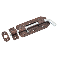 С-Пб Засов накладной гараж. с круг.ригелем медь (20)