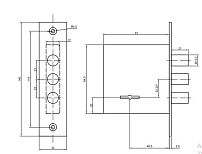 Рязань ЗВ D 8-8 т "BORDER" хром 70927 Замок врезной тяж (30) 