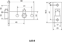 АЛЛЮР АРТ L45-8 MAB мат.бронза торц.планка 25мм б/ручек Защёлка (100)