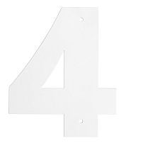 Цифра дверная Пермь "4" белая 140 мм 