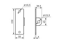 Домарт Проушина гаражная 50*150 (толщ.4мм) б/п d 15мм (10) Домарт Проушина гаражная 50*150 (толщ.4мм) б/п d 15мм (10)
