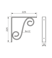 Кронштейн кованый Домарт 225х225 мод.3  СУЗДАЛЬ черный (10)