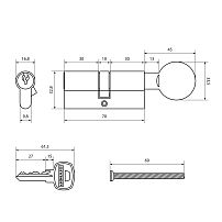 АЛЛЮР  A.G 70-6К BP латунь вертушка BLISTER Цилиндровый механизм (40,10)