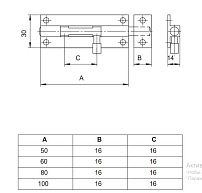 Апекс DB-05-50-CR (500-50-CR) хром Шпингалет накладной  (200,20)