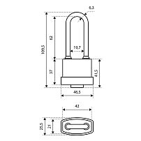 АЛЛЮР ВС1Ч- 374ПД КА Тип 1 всепогодный с одной секр. 3 кл. d6,5мм дл.дужка Замок навесной (72,6)