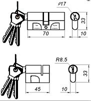 Омега МЦ 8 д/накл.замков Цилиндровый механизм (50)