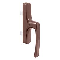 БУЛАТ РО-01А.8017 коричневый, 2 ригеля, ручка оконная для ал.профиля Р400, (АРР-01/7CP/41) (32)