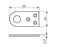 Домарт Проушина прямая 30*60 б/п d 15мм (100) Домарт Проушина прямая 30*60 б/п d 15мм (100)