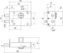 Сенат ЗНС4-5 5кл  разноуровн.ключевины  401 Замок накладной тяж (6)