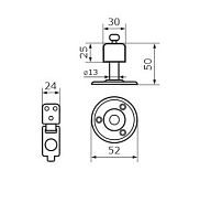 Домарт Стопор дверной с фиксатором 50 мм под хром (10)