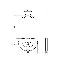 АЛЛЮР сувенирный "СЕРДЕЧКО" латунь 2 декоративных ключа Замок навесной (120,20) АЛЛЮР сувенирный "СЕРДЕЧКО" латунь 2 декоративных ключа Замок навесной (120,20)
