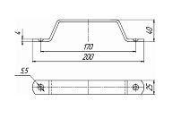 Домарт мод.1 (200мм) черный Ручка-скоба дверная LOFT (ЛОФТ) (10)