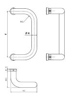 ЛДМ Ручка офисная АРД-01 (300х30 мм) 8019 темно-корич. Ручка-скоба (10)