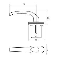 Ручка для пластиковых окон СТАНДАРТ КОМФОРТ РО-02.АЛ.9016 белая, штифт 35 мм (аналог Хоппе) (100)