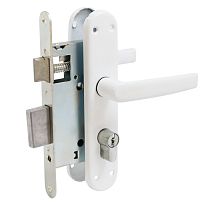 Птимаш ЗВ4-3.08 белый ШУРУП Замок врезной с/руч (10)