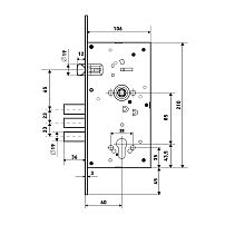 БУЛАТ ЗВ4-3(16).60.85.08 хром, без ручек, без ц/мех.,б/о. Корпус замка для металлических дверей (12)