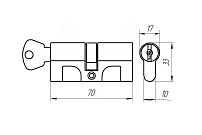 Зенит с одной секретностью МЦ 1-6 д/врез.замков Цилиндровый механизм (50)