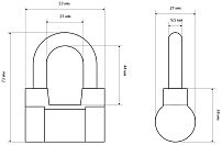 СТАНДАРТ AL-660 d9,5мм ЕВРОПАКЕТ Замок навесной (120,30,15)