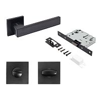 АЛЛЮР АРТ "ЛАНА" BL/BL +L7050S BL+BK-S2 BL(86150/S7050) матовый черный Компл ручка и защ с фикс (20)