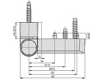 ЛДМ DH-R-23.2 (01)  (Ral 9016) петля до 80 кг белая для пластик. дверей (30)